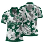 Hawaii Rainbow Warriors Polo Shirt Custom Pixel Camo Green Best Selling