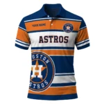 Houston Astros Polo Shirt Custom Horizontal Blocks Blue Best Selling