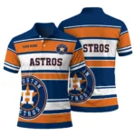 Houston Astros Polo Shirt Custom Horizontal Blocks Blue Best Selling