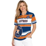 Houston Astros Polo Shirt Custom Horizontal Blocks Blue Best Selling