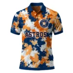 Houston Astros Polo Shirt Custom Pixel Camo Blue Best Selling