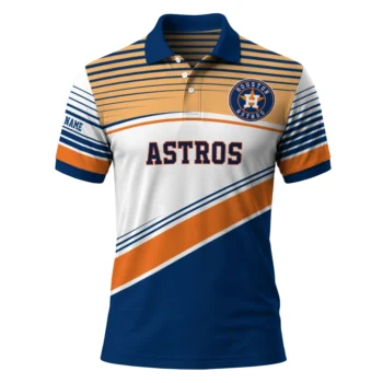 Houston Astros Polo Shirt Custom Slanted Stripes Blue White Best Selling