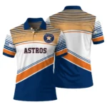 Houston Astros Polo Shirt Custom Slanted Stripes Blue White Best Selling