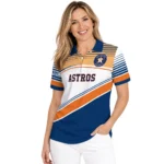 Houston Astros Polo Shirt Custom Slanted Stripes Blue White Best Selling