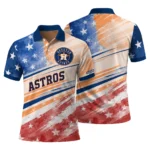 Houston Astros Polo Shirt Custom Star Stripes Red Blue Best Selling