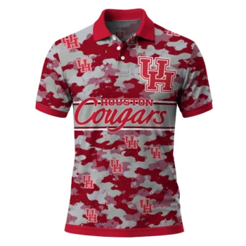 Houston Cougars Polo Shirt Customized Camo Band Red Best Selling