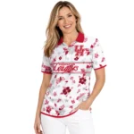 Houston Cougars Polo Shirt Customized Floral Pinstripe Red White Best Selling