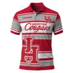 Houston Cougars Polo Shirt Customized Horizontal Blocks Red Best Selling
