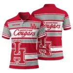 Houston Cougars Polo Shirt Customized Horizontal Blocks Red Best Selling
