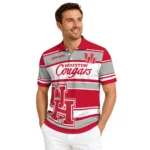 Houston Cougars Polo Shirt Customized Horizontal Blocks Red Best Selling