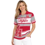 Houston Cougars Polo Shirt Customized Horizontal Blocks Red Best Selling