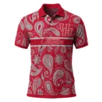 Houston Cougars Polo Shirt Customized Paisley Band Red Best Selling