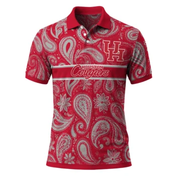Houston Cougars Polo Shirt Customized Paisley Band Red Best Selling