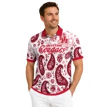 Houston Cougars Polo Shirt Customized Paisley Florals Red White Best Selling