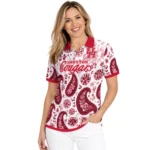 Houston Cougars Polo Shirt Customized Paisley Florals Red White Best Selling