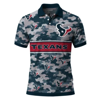 Houston Texans Polo Shirt Personalized Camo Band Blue Best Selling