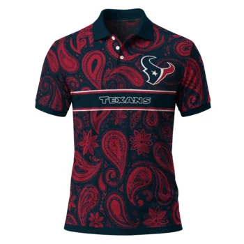 Houston Texans Polo Shirt Personalized Paisley Band Blue Best Selling