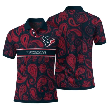 Houston Texans Polo Shirt Personalized Paisley Band Blue Fashion Forward