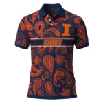 Illinois Fighting Illini Polo Shirt Custom Paisley Band Blue Best Selling