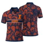 Illinois Fighting Illini Polo Shirt Custom Paisley Band Blue Best Selling