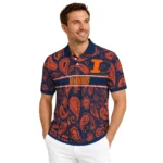 Illinois Fighting Illini Polo Shirt Custom Paisley Band Blue Best Selling