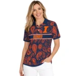 Illinois Fighting Illini Polo Shirt Custom Paisley Band Blue Best Selling
