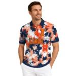 Illinois Fighting Illini Polo Shirt Custom Pixel Camo Blue Best Selling