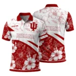 Indiana Hoosiers Polo Shirt Personalized Floral Angles Red White Best Selling