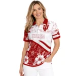 Indiana Hoosiers Polo Shirt Personalized Floral Angles Red White Best Selling