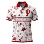 Indiana Hoosiers Polo Shirt Personalized Floral Pinstripe Red White Best Selling