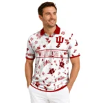 Indiana Hoosiers Polo Shirt Personalized Floral Pinstripe Red White Best Selling