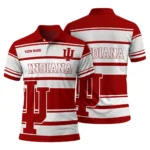 Indiana Hoosiers Polo Shirt Personalized Horizontal Blocks Red Best Selling