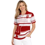 Indiana Hoosiers Polo Shirt Personalized Horizontal Blocks Red Best Selling