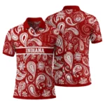 Indiana Hoosiers Polo Shirt Personalized Paisley Band Red Best Selling