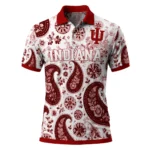 Indiana Hoosiers Polo Shirt Personalized Paisley Florals Red White Best Selling