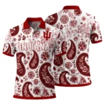 Indiana Hoosiers Polo Shirt Personalized Paisley Florals Red White Best Selling