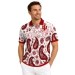 Indiana Hoosiers Polo Shirt Personalized Paisley Florals Red White Best Selling