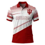 Indiana Hoosiers Polo Shirt Personalized Slanted Stripes Red White Best Selling