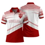 Indiana Hoosiers Polo Shirt Personalized Slanted Stripes Red White Best Selling