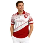 Indiana Hoosiers Polo Shirt Personalized Slanted Stripes Red White Best Selling