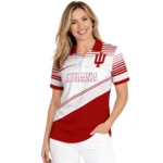 Indiana Hoosiers Polo Shirt Personalized Slanted Stripes Red White Best Selling