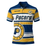 Indiana Pacers Polo Shirt - Customized Horizontal Blocks Blue