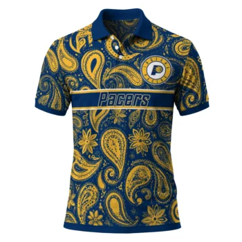 Indiana Pacers Polo Shirt - Customized Paisley Band Blue