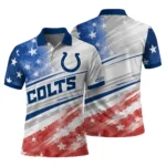 Indianapolis Colts Polo Shirt Customized Star Stripes Red Blue Best Selling