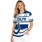 Indianapolis Colts Polo Shirt Personalized Horizontal Blocks Blue Best Selling