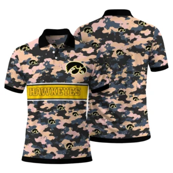 Iowa Hawkeyes Polo Shirt Customized Camo Band Black Fashion Forward