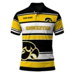 Iowa Hawkeyes Polo Shirt Customized Horizontal Blocks Black Best Selling