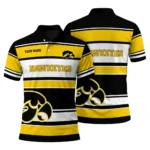 Iowa Hawkeyes Polo Shirt Customized Horizontal Blocks Black Best Selling