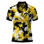 Iowa Hawkeyes Polo Shirt Customized Pixel Camo Black Best Selling