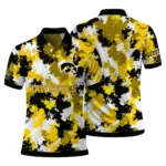 Iowa Hawkeyes Polo Shirt Customized Pixel Camo Black Best Selling